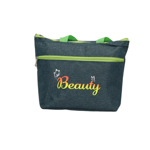Stylish Denim Shopping Bag-Green - Image 2