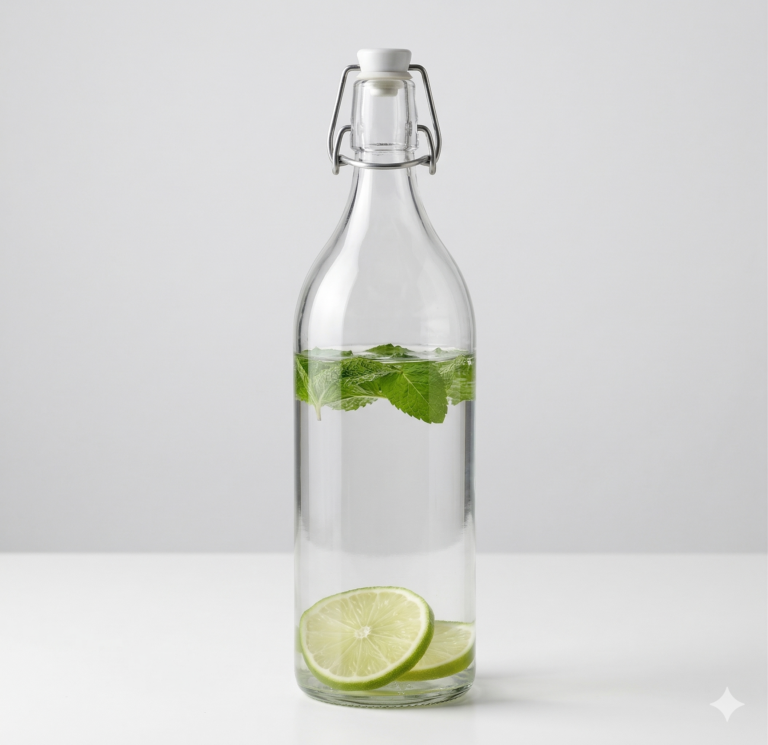 Flip Top Glass Water Bottle (1L)