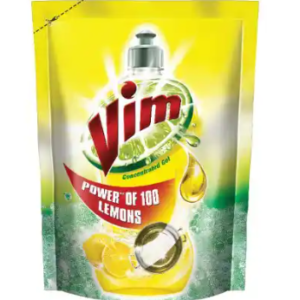 Vim Drop Lemon Liquid Dishwash Active Gel Pouch (500ml)