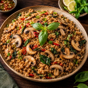 Mushroom Krapow Fried Rice