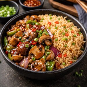 Chilli Mushroom Rice Bowl