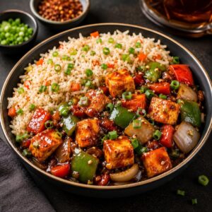 Chilli Paneer Rice Bowl