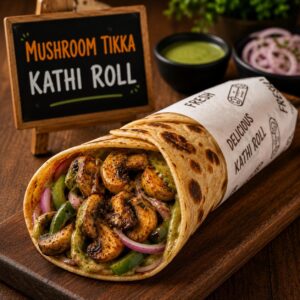 Mushroom Tikka Kathi Roll